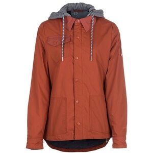 Volcom Orange Jacket with Gray Hood